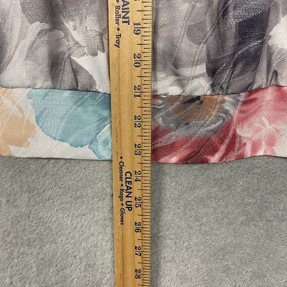 Alfred Dunner Jacket Womens 10 Petite Pink Blue Floral Zip Shiny Lightweight - Picture 6 of 10